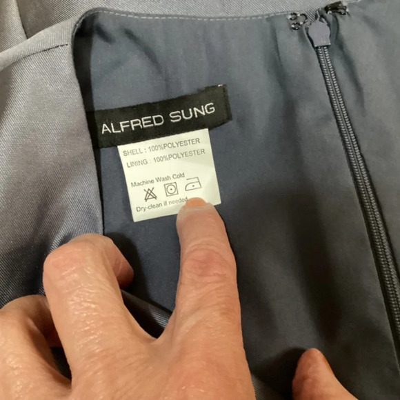 Alfred Sung gown womens SZ 10  sateen bridesmaids prom elegant classic f… - Picture 9 of 12